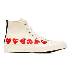 CDG off white Converse Edition Multi Heart Chuck High Top